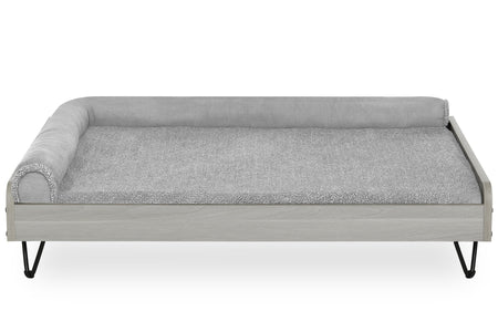 Asher Cama Pequeña Elevada De Madera Para Mascotas Con Colchón, Certificación Greenguard Gold