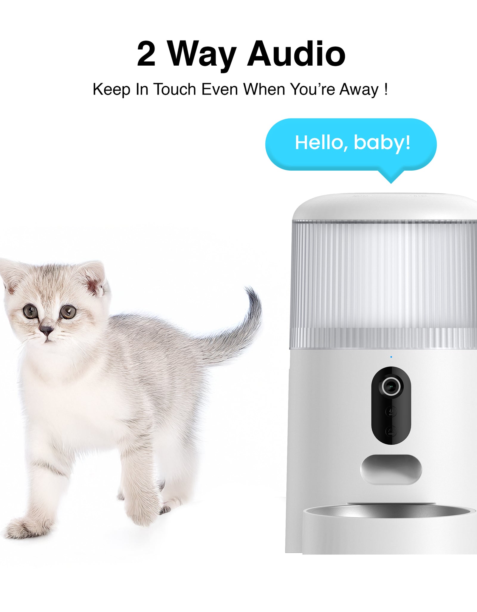 Comedero Automático Doble Para Mascotas Purechew Con Cámara HD Y Doble Tazón Para Gatos Y Perros