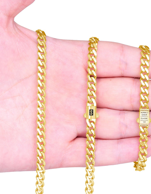 Load image into Gallery viewer, 14K Real Yellow Gold Royal Monaco 6Mm Miami Cuban Link Necklace (16"-30") Italian Jewelry for Men &amp; Women
