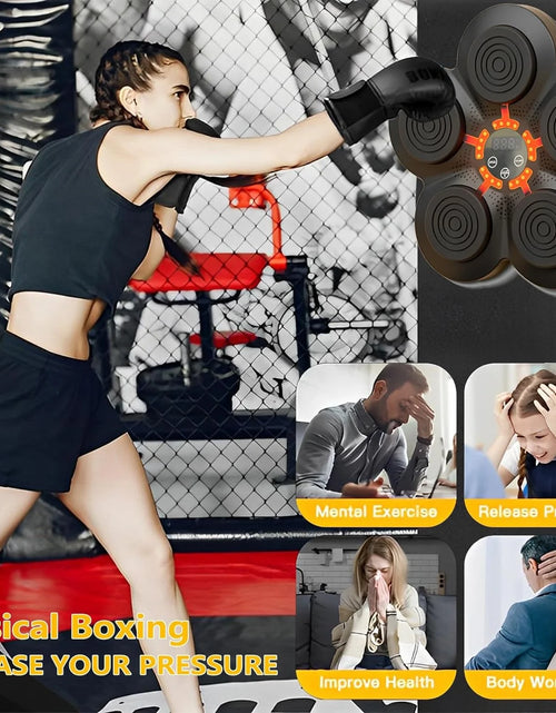 Load image into Gallery viewer, Máquina De Boxeo De Música Equipo De Entrenamiento De Boxeo Electrónico Para Entrenamiento De Velocidad Y Agilidad, Entrenador De Máquina De Boxeo Inteligente Con Guantes De Boxeo Para Entrenamientos Variados
