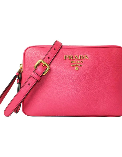Load image into Gallery viewer, New  Peonia Pink Vitello Phenix Leather Double Zip Crossbody 1BH079
