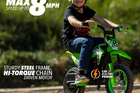 M8TRX Moto De Cross Eléctrica Para Niños Mini Verde De 12V, Motocicleta De Juguete a Batería, Para Niños De 5 Años En Adelante