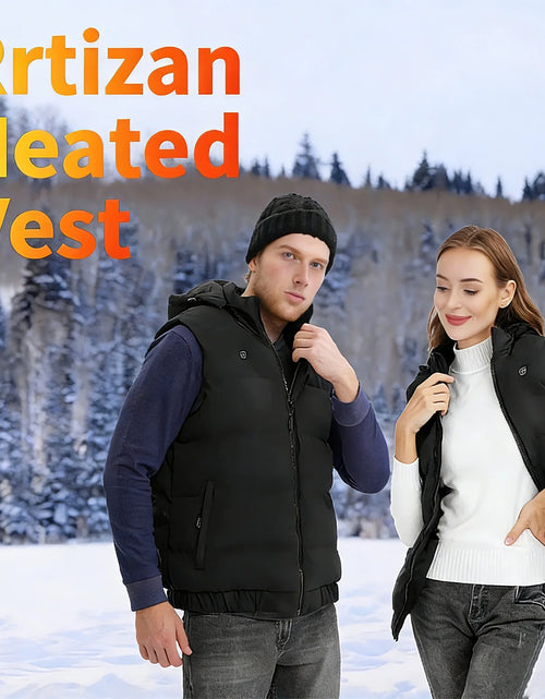 Load image into Gallery viewer, Heated Vest Para Hombre Y Mujeres Con Paquete De Batería De 10000Mah, Capucha Calefactable Desmontable Ropa Calefactable, Chaqueta Eléctricamente Calefactada Con 3 Niveles De Temperatura, Talla XL
