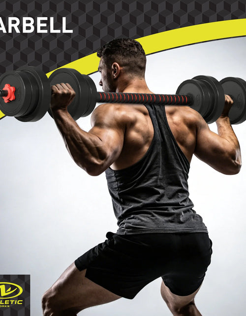 Load image into Gallery viewer, Juego De Mancuernas Ajustables 5 En 1 De 40 Lb, Ejercicios De Fitness Para Gimnasio En Casa, Negro, Orificios De 1 Pulgada Compatibles Con Barra De Tamaño Estándar
