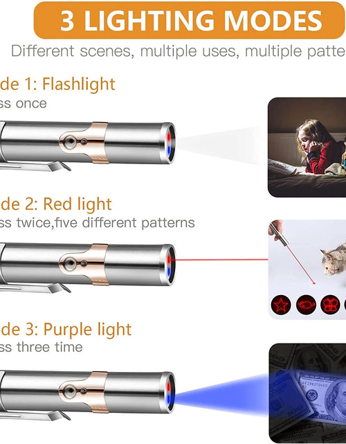 Load image into Gallery viewer, Juguete Puntero Láser Recargable Para Gatos, Juguete Interactivo Para Gatos, Gatitos Y Perros Con Ratón, Plateado
