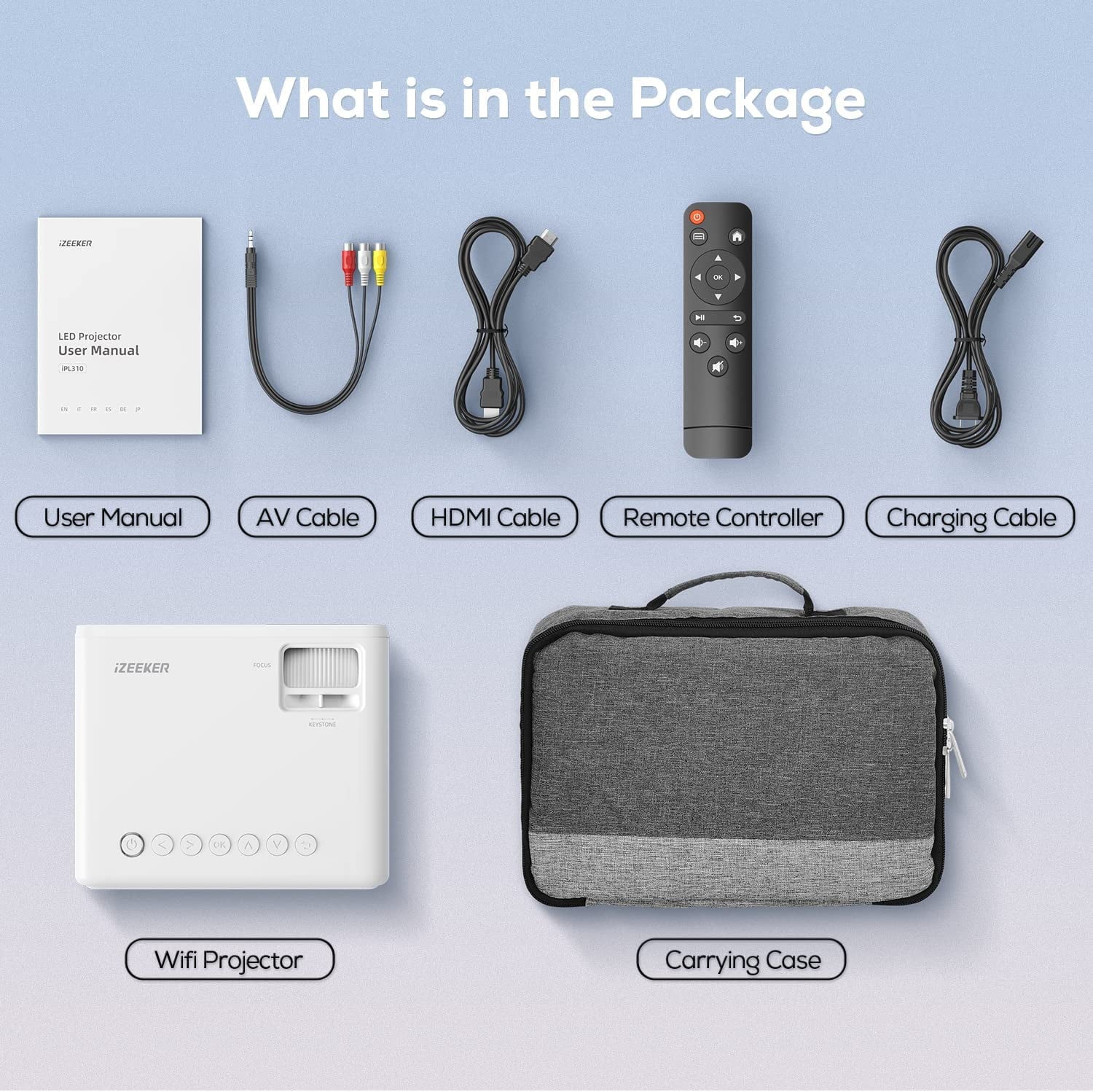Proyectores 4K Con Wifi Y Bluetooth, Proyección Nativa 1080P, 9000 Lúmenes, Con Bolsa De Transporte
