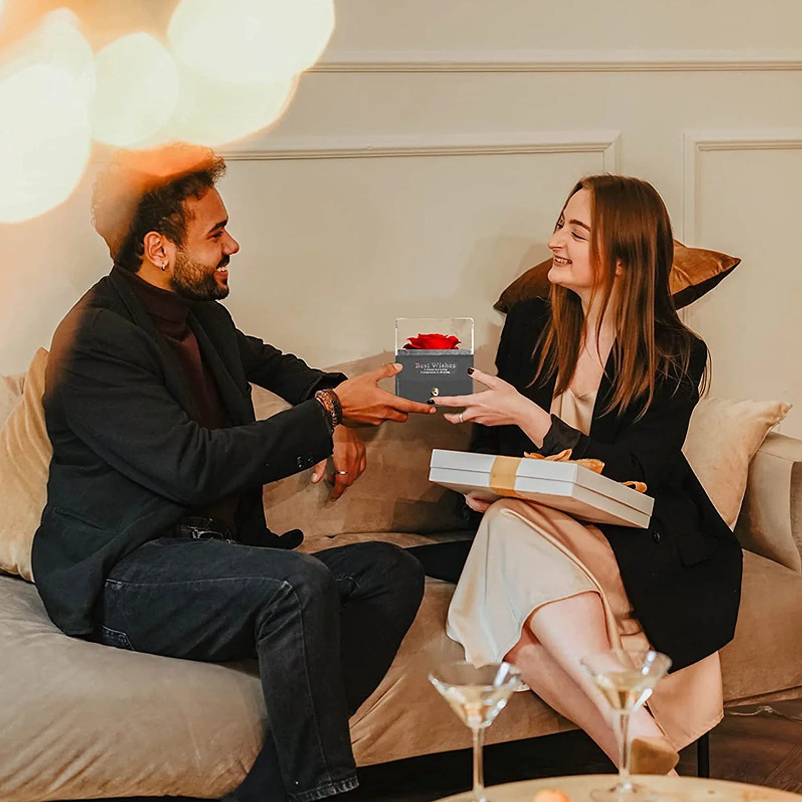 Rosa Roja Real Preservada Con Collar I Love You En 100 Idiomas - Flores Eternas Regalos De Rosas Para Mamá Esposa Novia Ella En Navidad Día De San Valentín Día De La Madre Aniversario Regalos De Cumpleaños Para Mujer