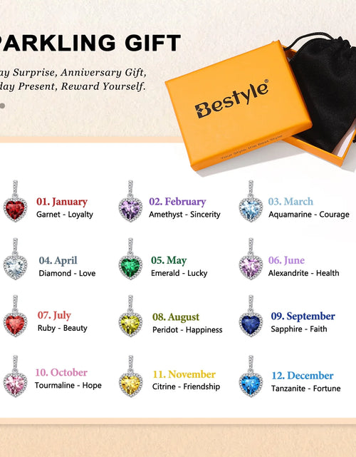 Load image into Gallery viewer, December Synthetic Turquoise Birthstone Necklaces Women Pure 925 Sterling Silver Love Heart Pendant Mother'S Day Gifts for Wife Mom Daughter
