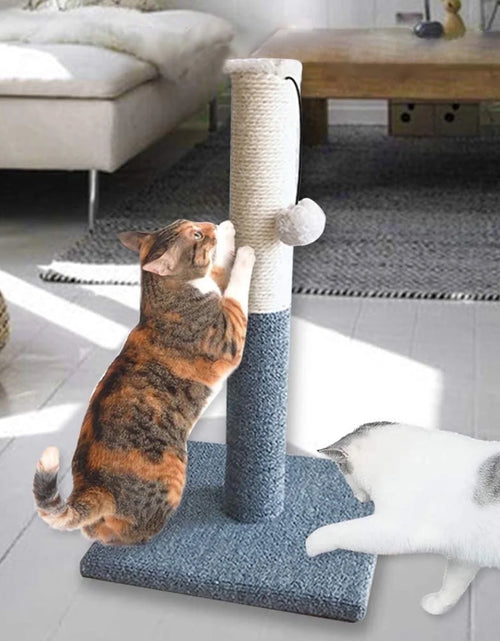 Load image into Gallery viewer, Rascador Para Gatos Con Pelota De Juguete, Fieltro Gris Y Sisal, Rascador Para Gatos
