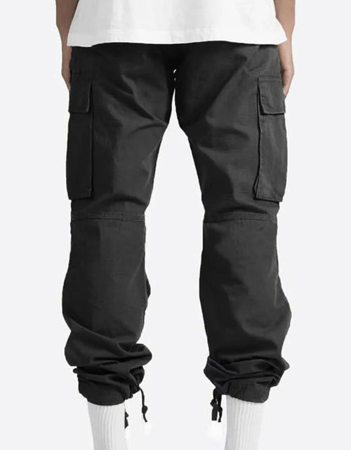 Load image into Gallery viewer, Pantalones Pantalones Largos Para Hombre Sólido 2025 Casual Múltiples Bolsillos Al Aire Libre Tipo Recto Pantalones De Fitness Pantalones Cargo Pantalones Gris
