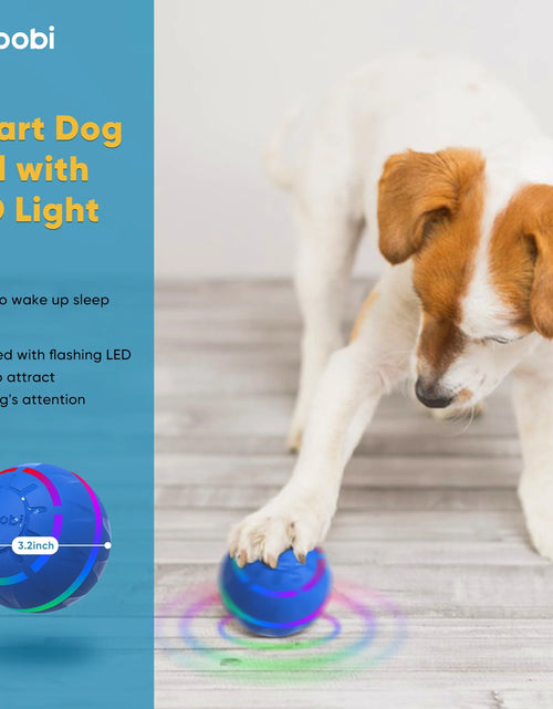 Load image into Gallery viewer, Pelota Interactiva De Juguete Para Perro, Pelota Activa Rodante Para Perros Con Luz LED Intermitente, Pelota De Juguetes Que Se Mueve Y Rebota Para Perros Medianos Y Grandes, Recargable Por USB, Azul
