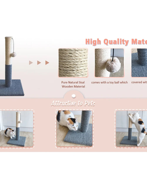 Load image into Gallery viewer, Rascador Para Gatos Con Pelota De Juguete, Fieltro Gris Y Sisal, Rascador Para Gatos
