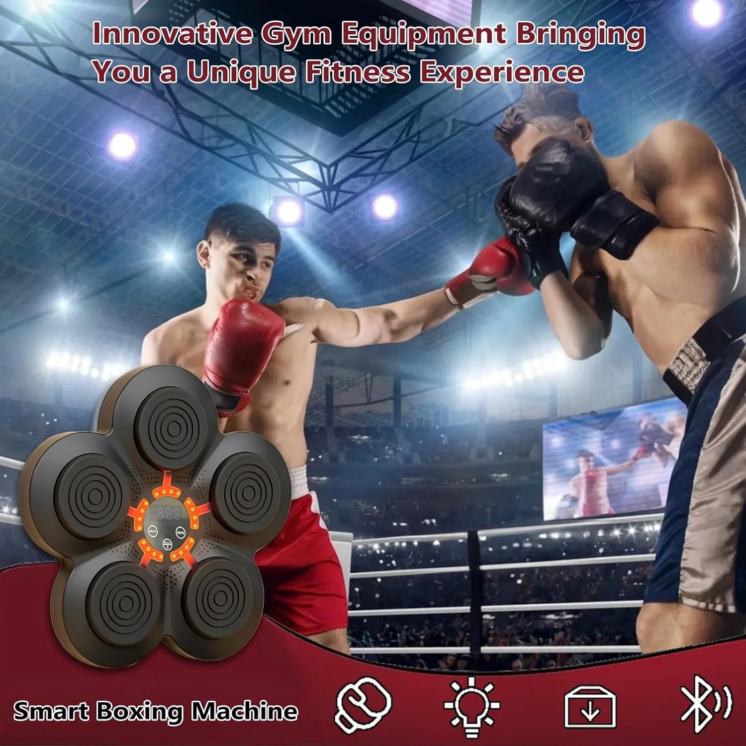 Máquina De Boxeo De Música Equipo De Entrenamiento De Boxeo Electrónico Para Entrenamiento De Velocidad Y Agilidad, Entrenador De Máquina De Boxeo Inteligente Con Guantes De Boxeo Para Entrenamientos Variados