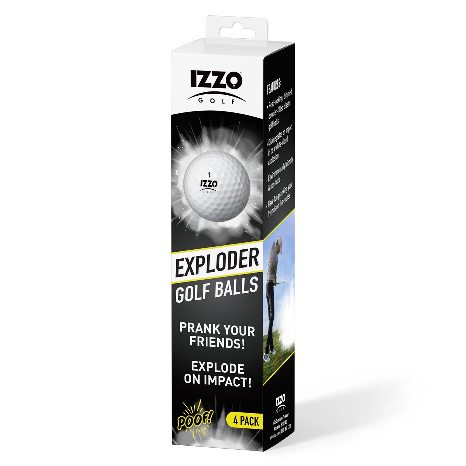 Pelotas De Golf De Broma Exploder, Blancas Y Con Hoyuelos, Paquete De 4