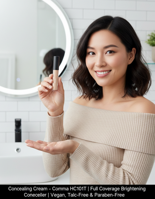 Load image into Gallery viewer, Concealing Cream – Comma HC101T | Full Coverage Brightening Concealer | Vegan, Talc-Free &amp; Paraben-Free
