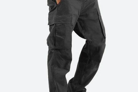 Pantalones Pantalones Largos Para Hombre Sólido 2025 Casual Múltiples Bolsillos Al Aire Libre Tipo Recto Pantalones De Fitness Pantalones Cargo Pantalones Gris