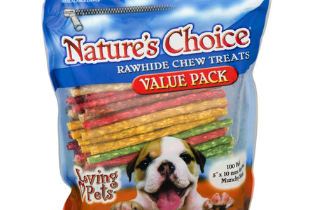 Loving Pets  Premios Masticables De Cuero Crudo Para Perros, Paquete De 100.0