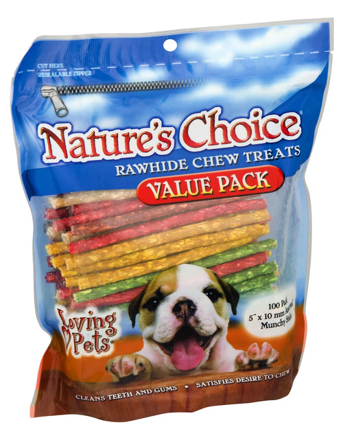 Load image into Gallery viewer, Loving Pets  Premios Masticables De Cuero Crudo Para Perros, Paquete De 100.0
