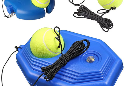 Heavy Duty Tennis Training Aids Base with Elastic Rope Ball Practice Self-Duty Rebound Tennis Trainer Partner Sparring Device