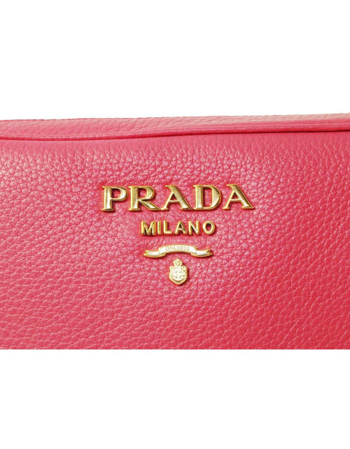 Load image into Gallery viewer, New  Peonia Pink Vitello Phenix Leather Double Zip Crossbody 1BH079
