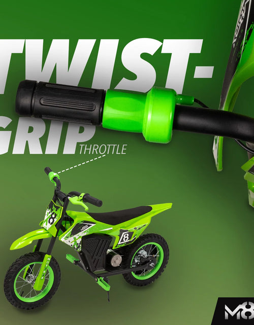Load image into Gallery viewer, M8TRX Moto De Cross Eléctrica Para Niños Mini Verde De 12V, Motocicleta De Juguete a Batería, Para Niños De 5 Años En Adelante
