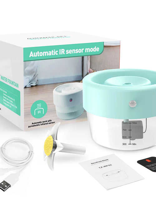 Load image into Gallery viewer, Fuente De Agua Para Gato, Fuente De Agua Para Mascotas Con Batería De 1000Mah. Fuente Automática Para Beber Mascotas, Fuente Para Gato Azul 35 Oz
