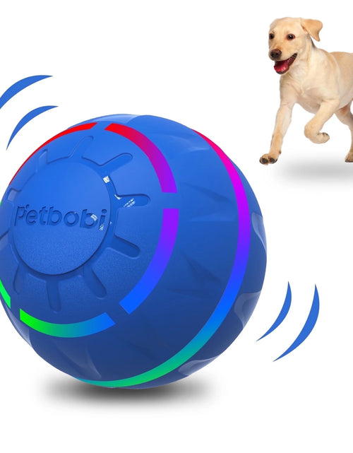 Load image into Gallery viewer, Pelota Interactiva De Juguete Para Perro, Pelota Activa Rodante Para Perros Con Luz LED Intermitente, Pelota De Juguetes Que Se Mueve Y Rebota Para Perros Medianos Y Grandes, Recargable Por USB, Azul
