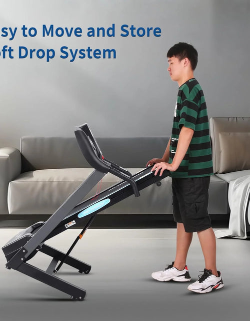 Load image into Gallery viewer, Treadmill 2.5HP Eléctrica Con 12 Niveles Auto Incline Plegable Treadmill Con Monitor LCD 220Lbs 8.5 Mph Rango De Velocidad Para Gimnasio En Casa Ejercicio Fitness
