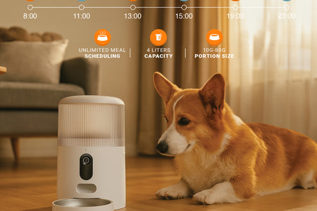 Comedero Automático Doble Para Mascotas Purechew Con Cámara HD Y Doble Tazón Para Gatos Y Perros