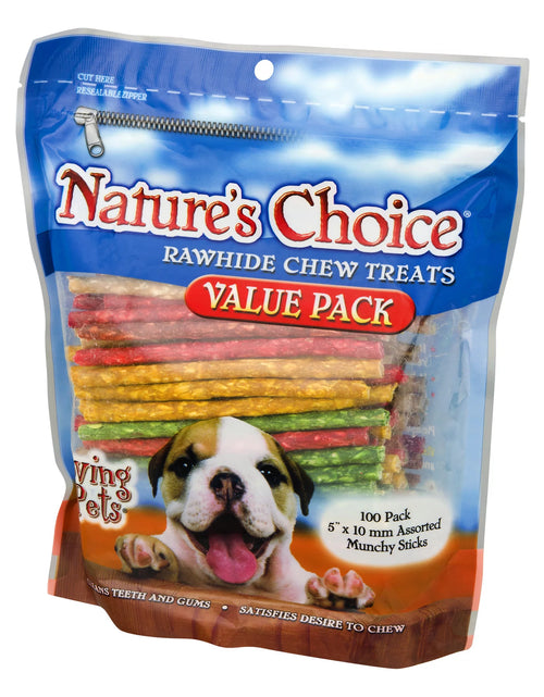 Load image into Gallery viewer, Loving Pets  Premios Masticables De Cuero Crudo Para Perros, Paquete De 100.0
