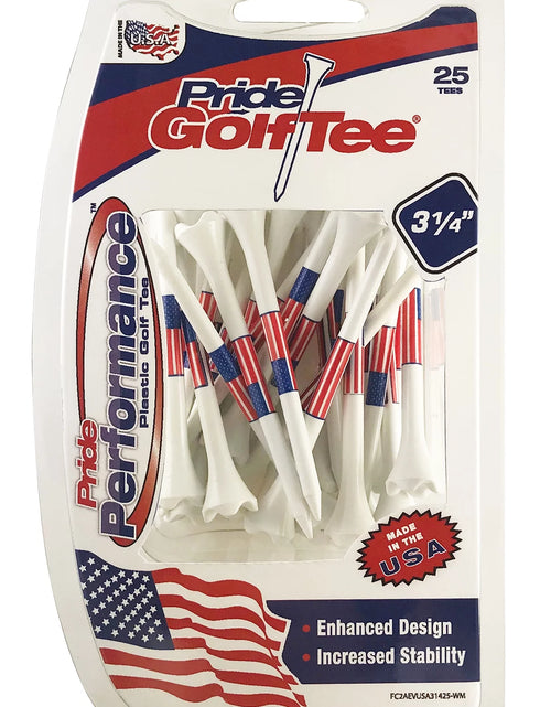 Load image into Gallery viewer, Pride Performance Flag Plastic Golf Tees – Low-Resistance Head, 3.25" Durable Plastic for Golfing, Enhanced Stability, 25 Count
