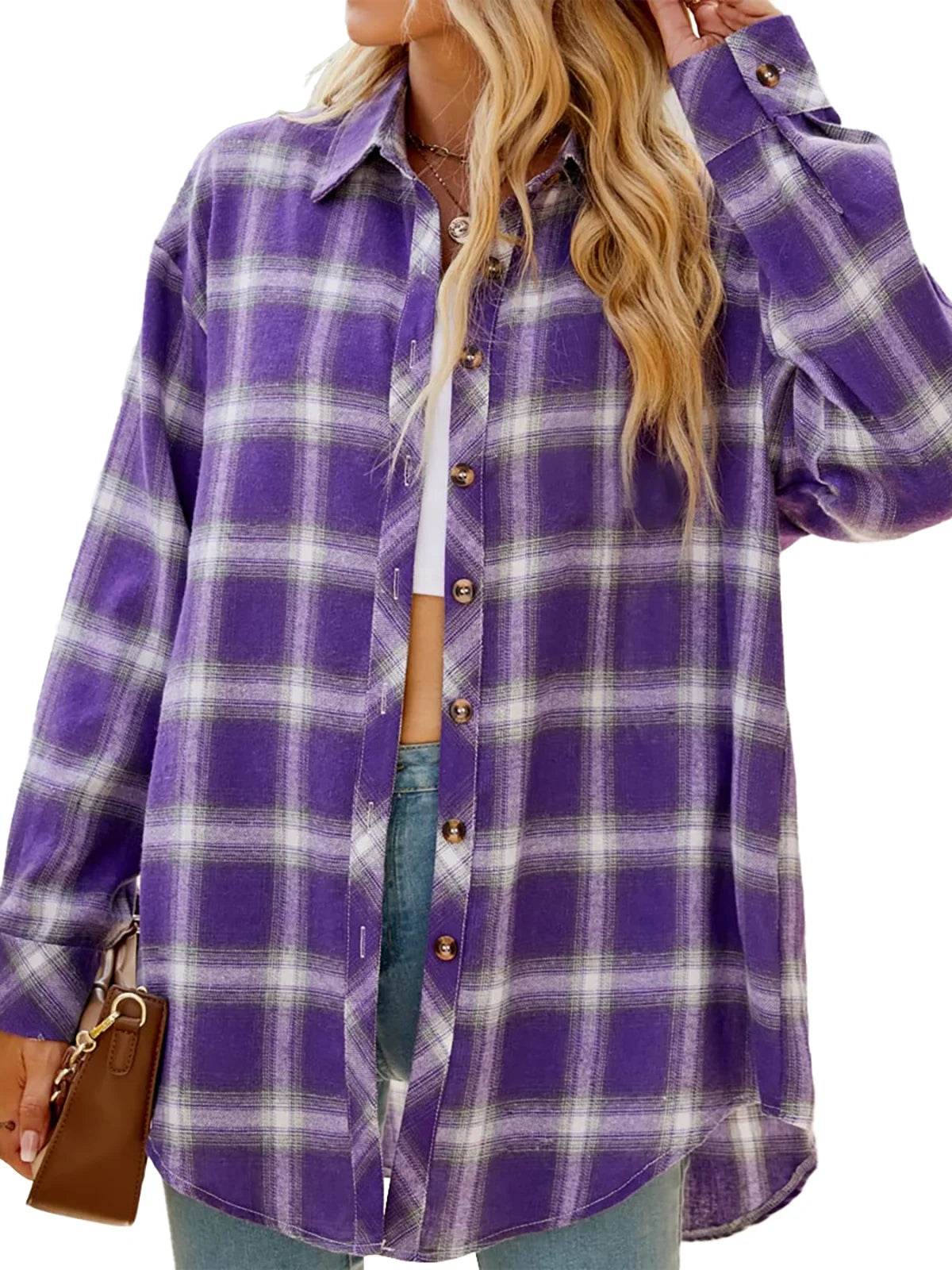 Camisas De Franela a Cuadros Para Mujer, Camisas De Manga Larga Y Botones, Blusas Y Tops