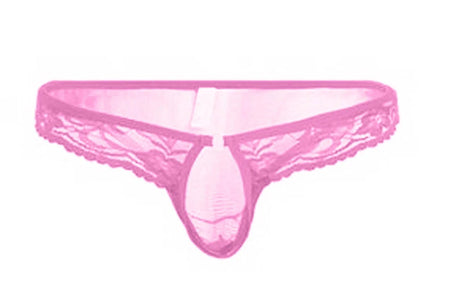 Lingerie for Men Hot Floral Lace Mesh Semi See-Through Briefs Bikini Underwear Underwear