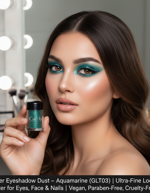 Load image into Gallery viewer, Glitter Eyeshadow Dust – Aquamarine (GLT03) | Ultra-Fine Loose Glitter for Eyes, Face &amp; Nails | Vegan, Paraben-Free, Cruelty-Free
