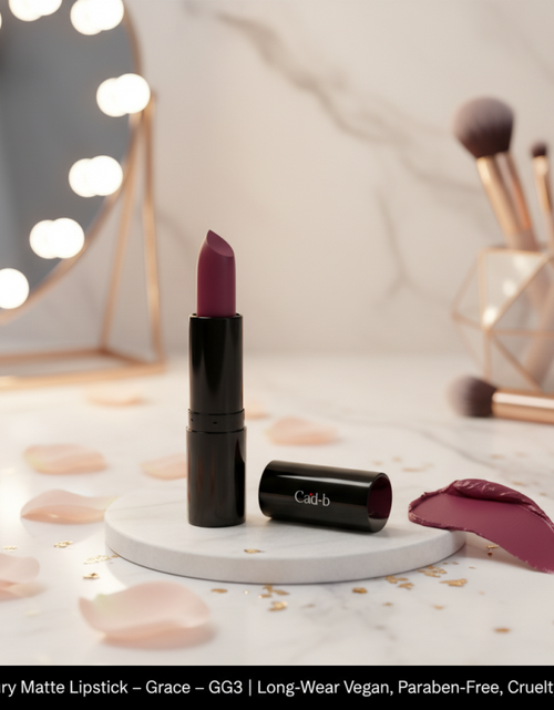 Load image into Gallery viewer, Luxury Matte Lipstick – Grace – GG3 | Long-Wear, Vegan, Paraben-Free, Cruelty-Free
